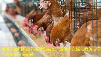 家禽养殖行业生态环境保护实践与案例分享